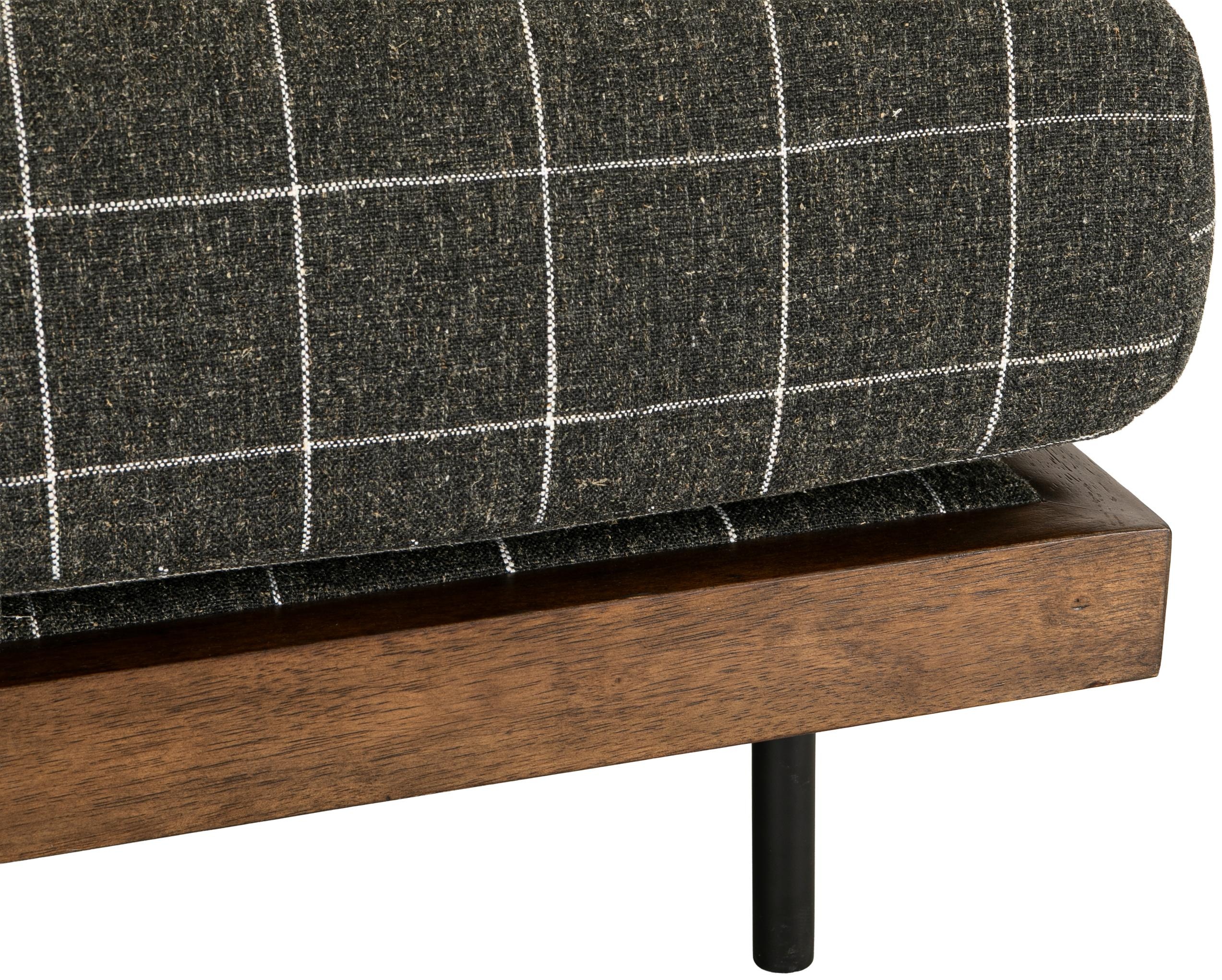 Sabi modular sofa ottoman with Solid walnut stained rubberwood frame, Savane Charcoal Fabric - image 2