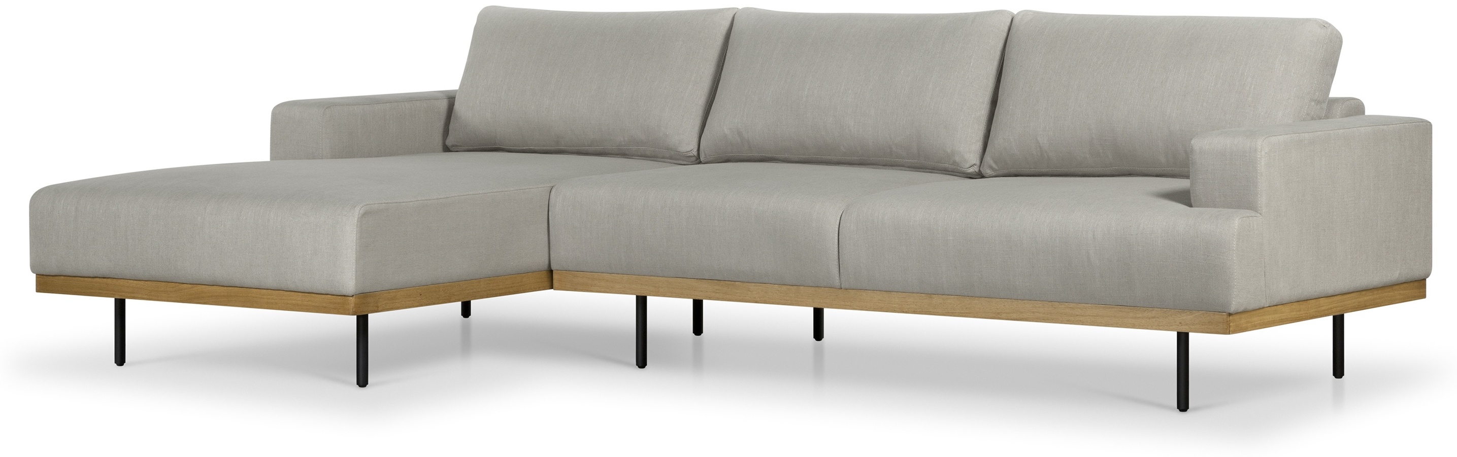 Tribeca sectional sofa with Solid natural rubberwood frame, Diego Khaki Fabric - image 4