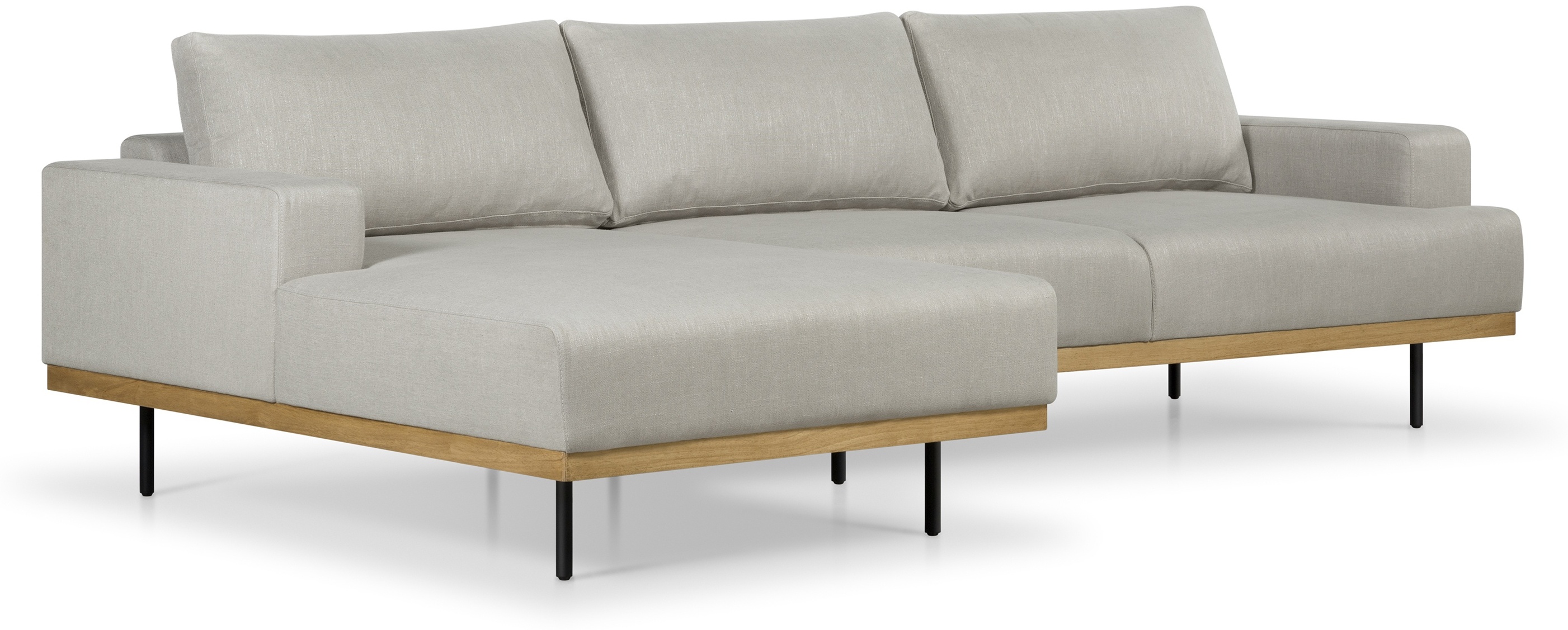 Tribeca sectional sofa with Solid natural rubberwood frame, Diego Khaki Fabric - image 5