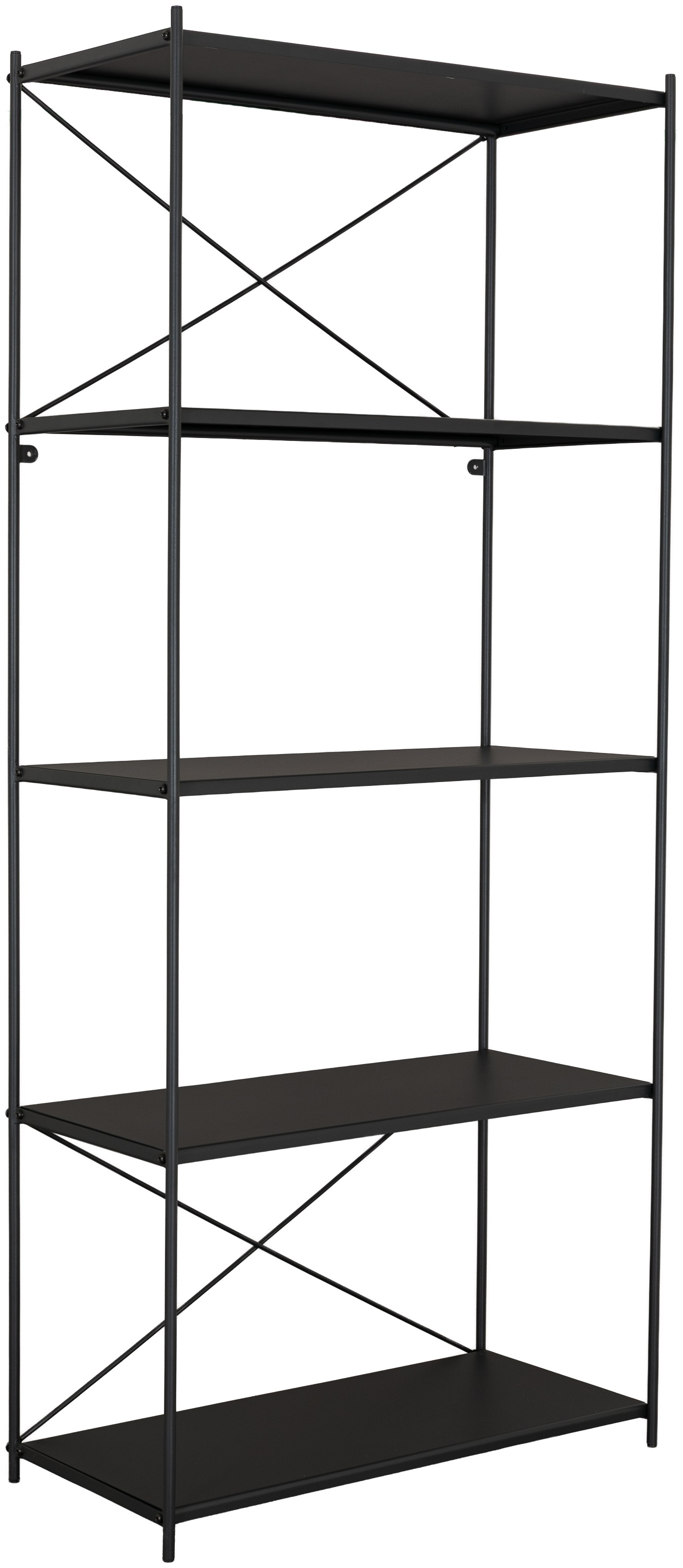 X Shelf Tall Floor Shelf with Black Powder coated steel frame, 70 cm - image 2