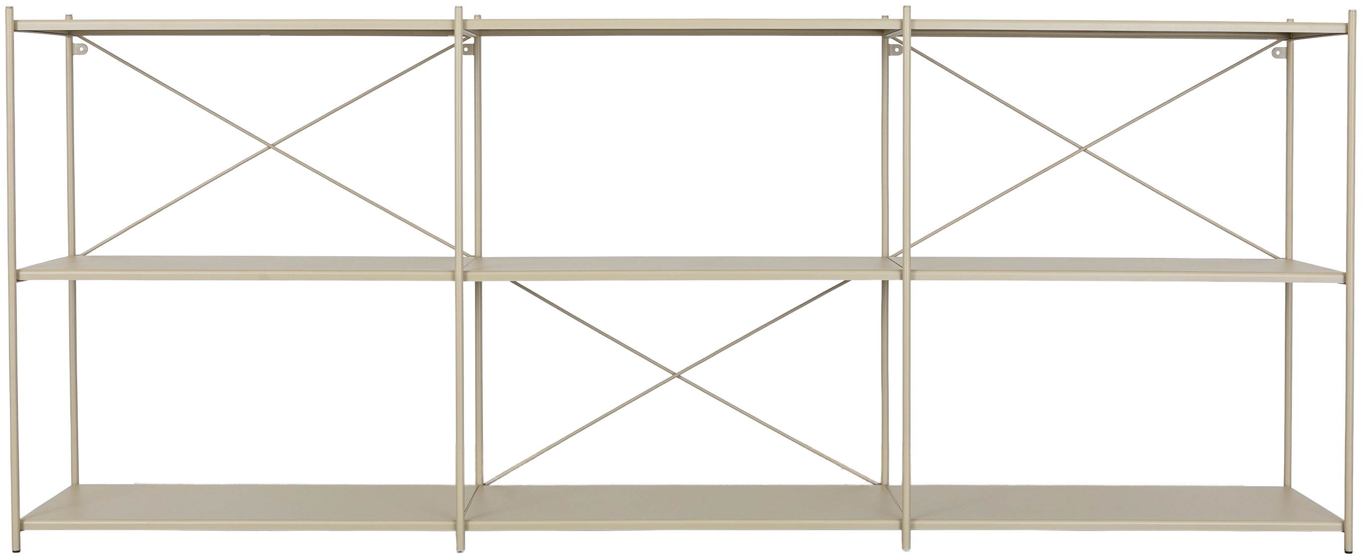 X Shelf Wide Floor Shelf con marco de acero pintura electrostática beige, 209 cm. - image 1