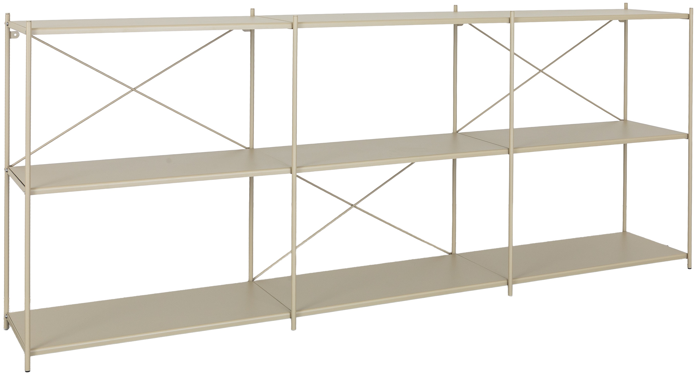 X Shelf Wide Floor Shelf with Biege Powder coated steel frame, 209 cm - image 2