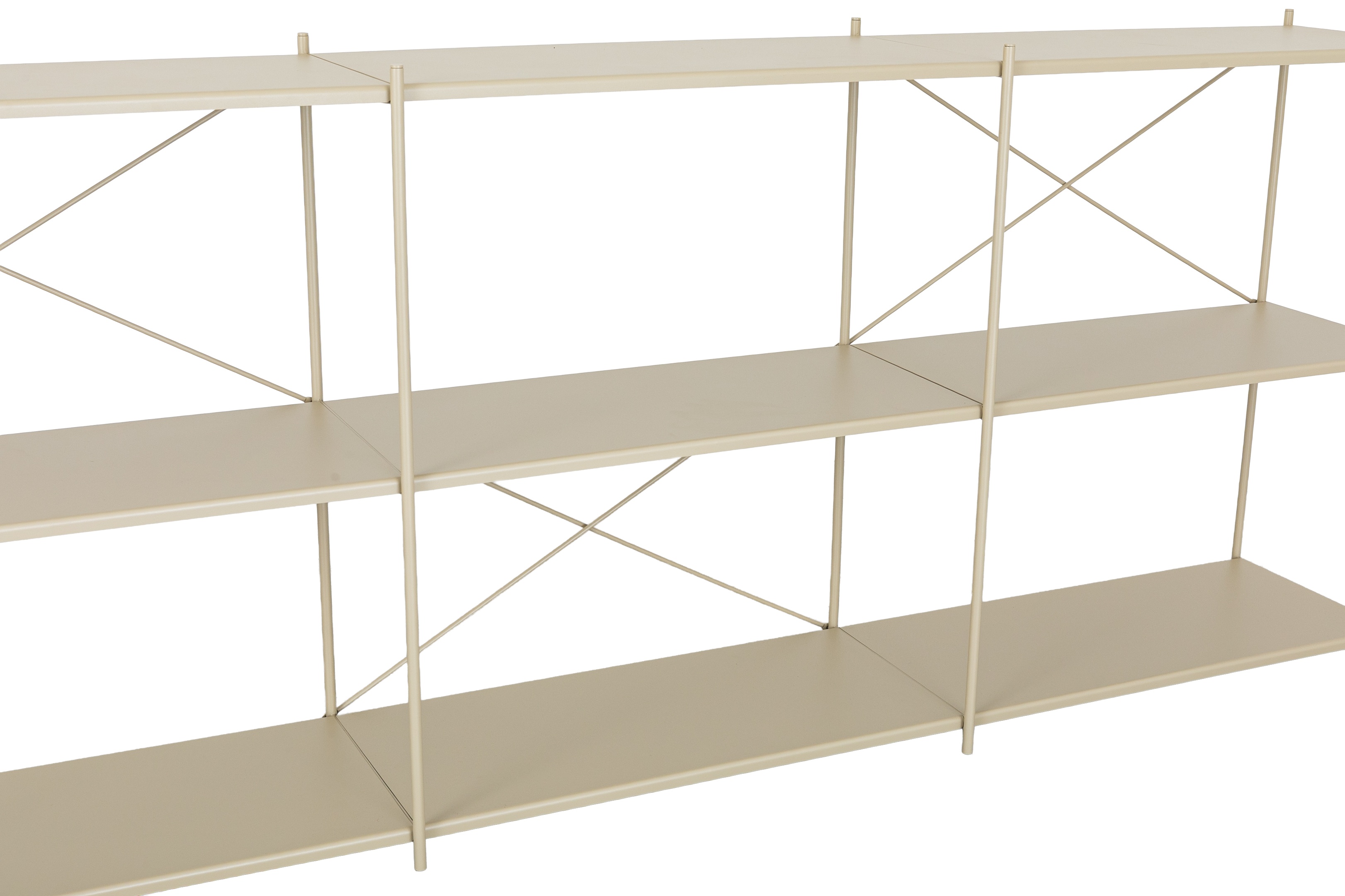 X Shelf Wide Floor Shelf con marco de acero pintura electrostática beige, 209 cm. - image 3