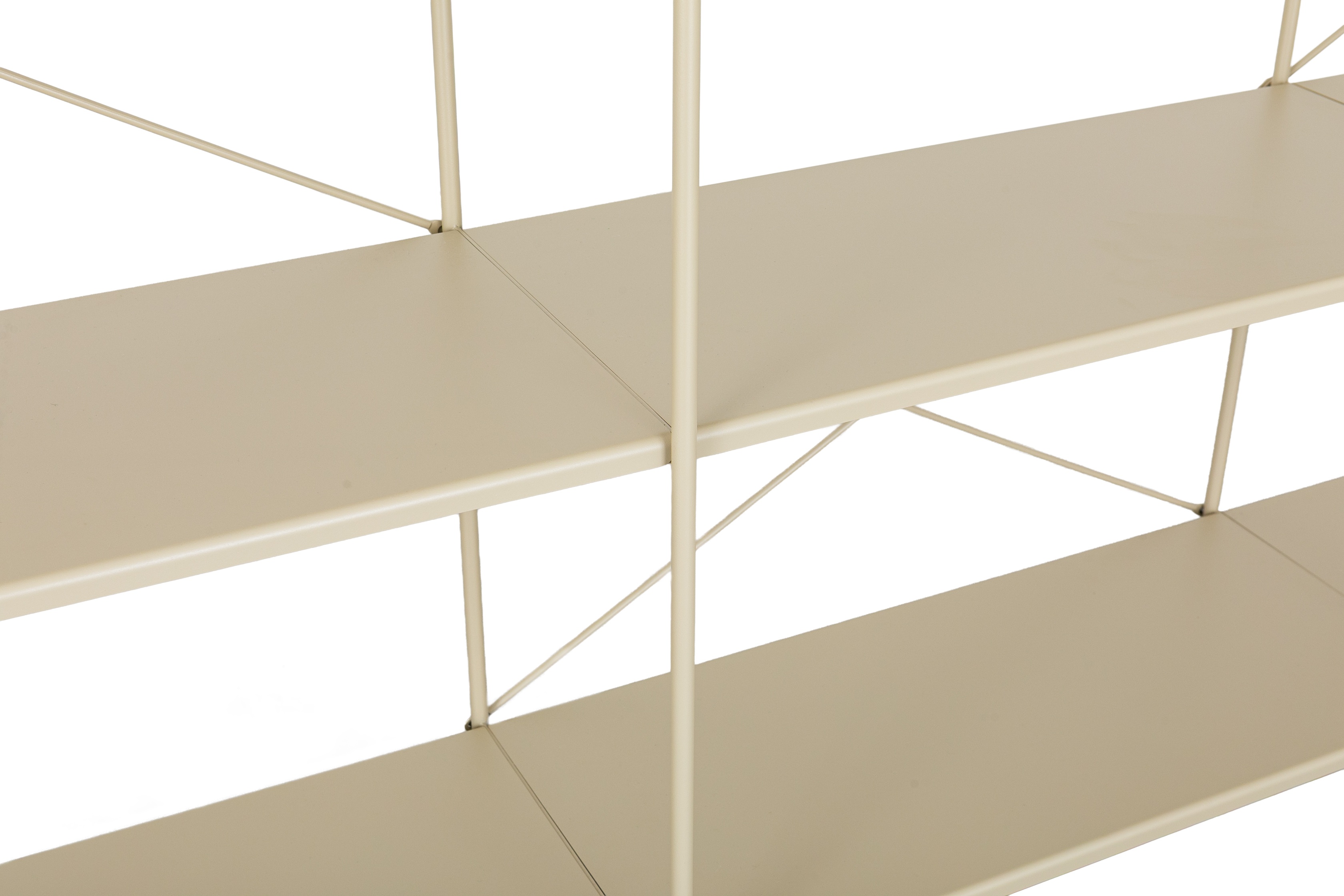 X Shelf Wide Floor Shelf with Biege Powder coated steel frame, 209 cm - image 4