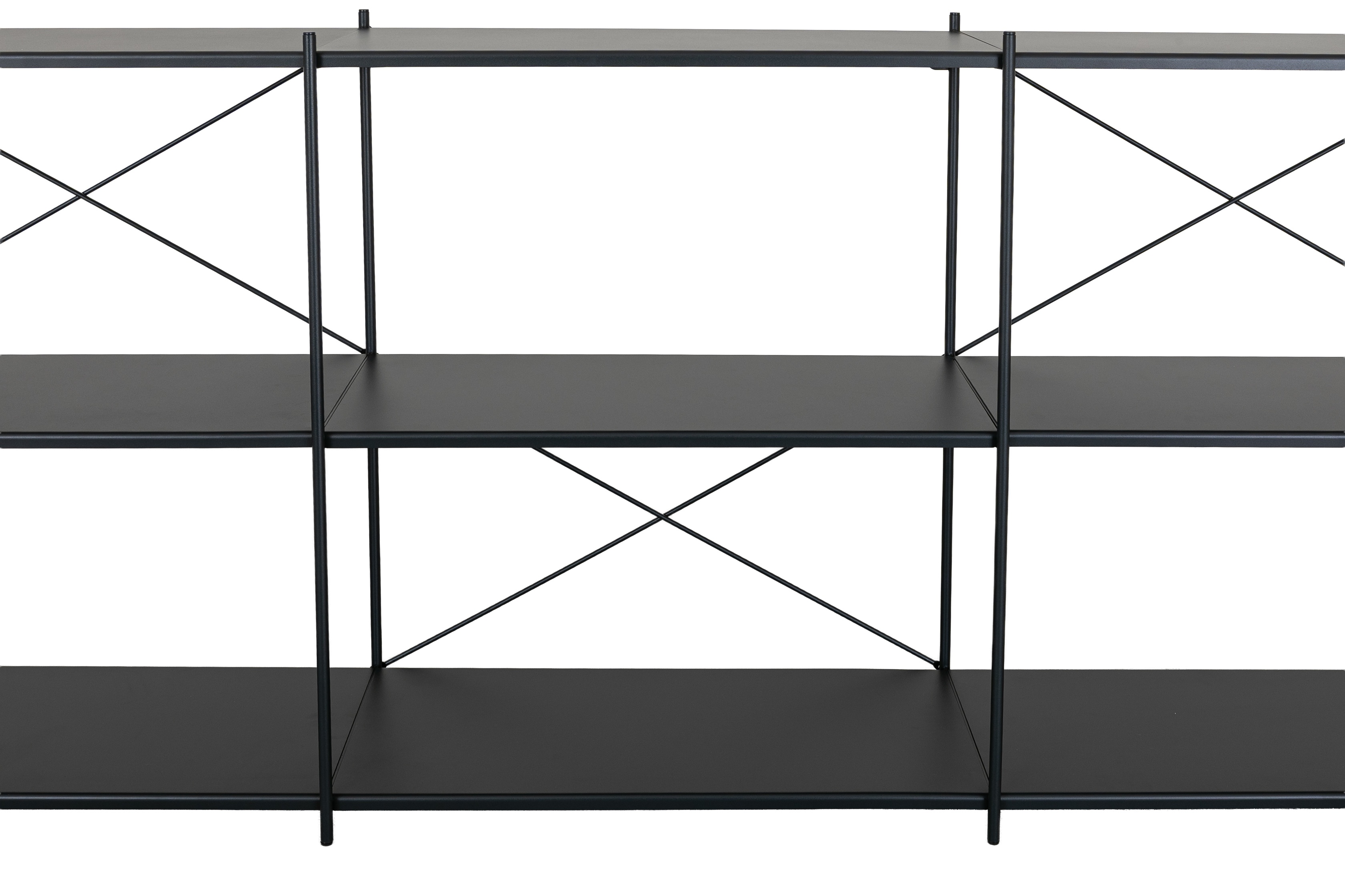 X Shelf Wide Floor Shelf con marco de acero recubierto en pintura electrostática negra, 209 cm. - image 2