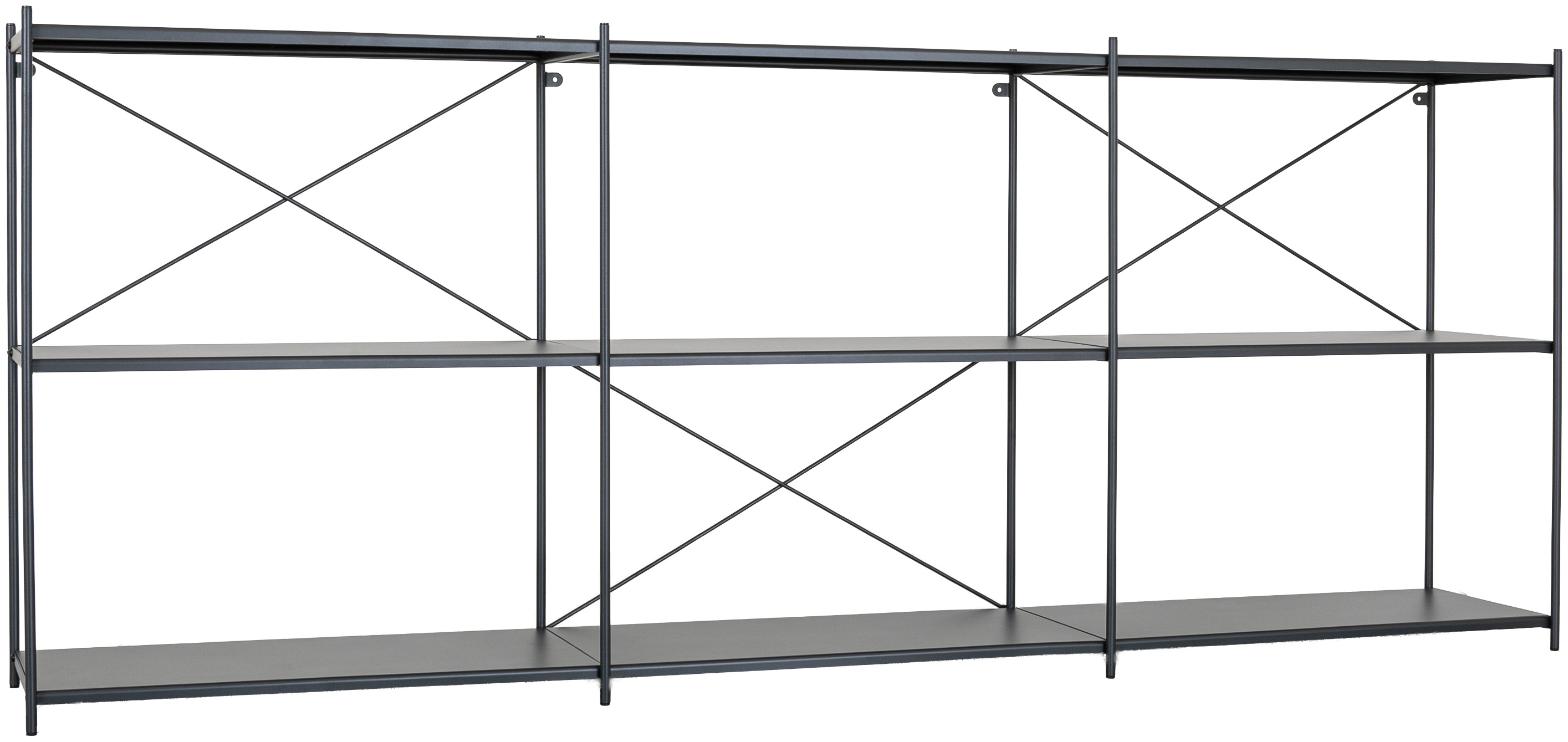 X Shelf Wide Floor Shelf con marco de acero recubierto en pintura electrostática negra, 209 cm. - image 4