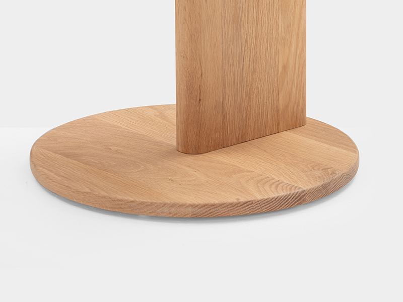 Ciso side table with Solid natural oak frame, Natural Travertine top, 40 cm - image 5