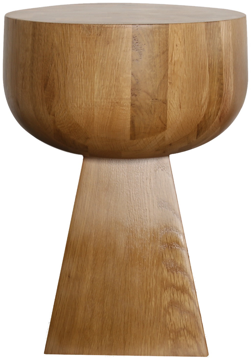 Mesa lateral Drum con marco sólido de roble natural, 38 cm. - image 1