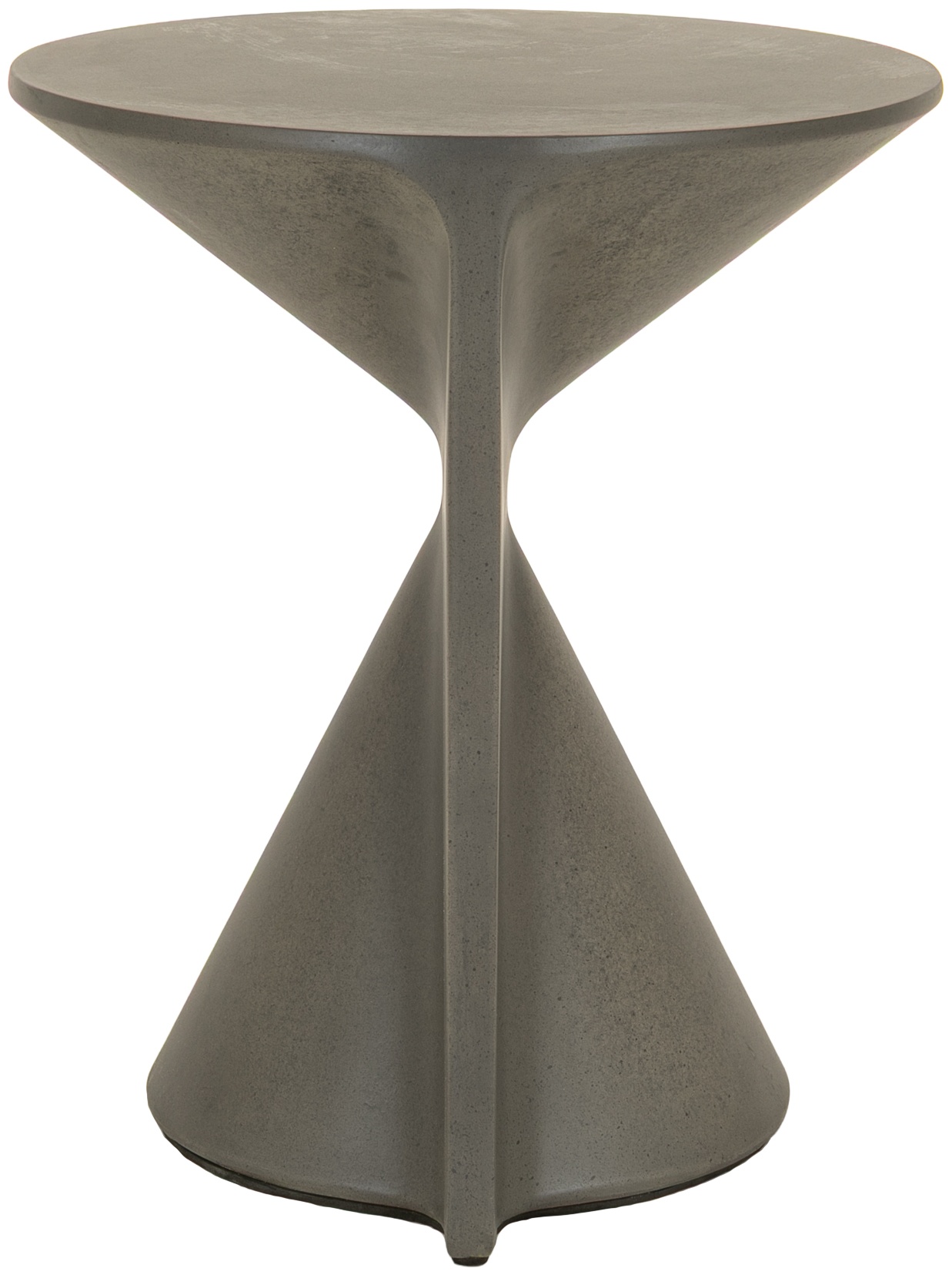 Mesa lateral Hourglass con marco de cemento de fibra gris oscuro con acabado grabado, 42 cm. - image 1