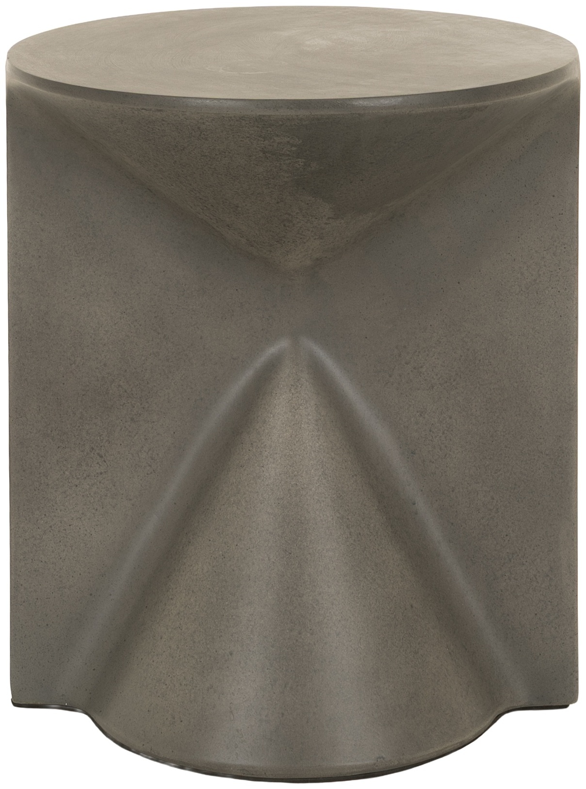 Mesa lateral Hourglass con marco de cemento de fibra gris oscuro con acabado grabado, 42 cm. - image 2