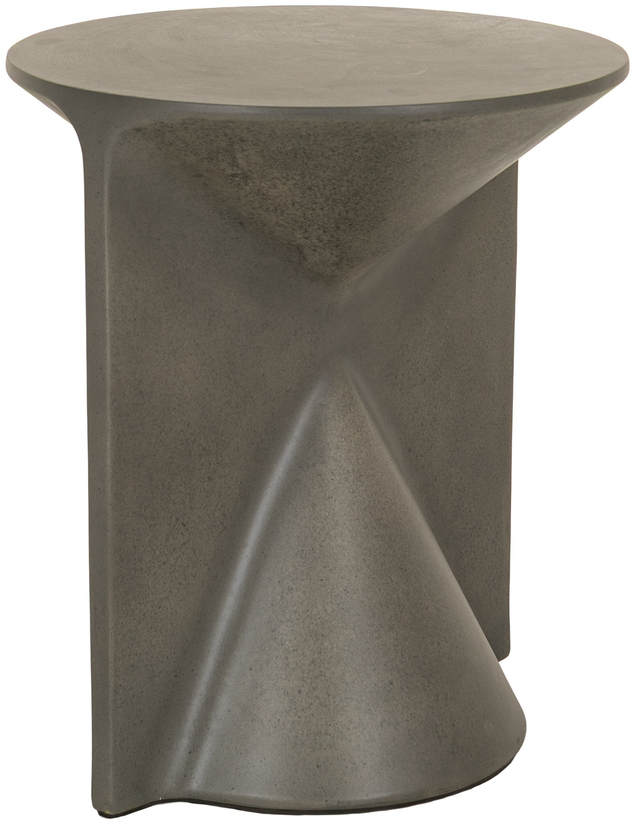 Mesa lateral Hourglass con marco de cemento de fibra gris oscuro con acabado grabado, 42 cm. - image 3