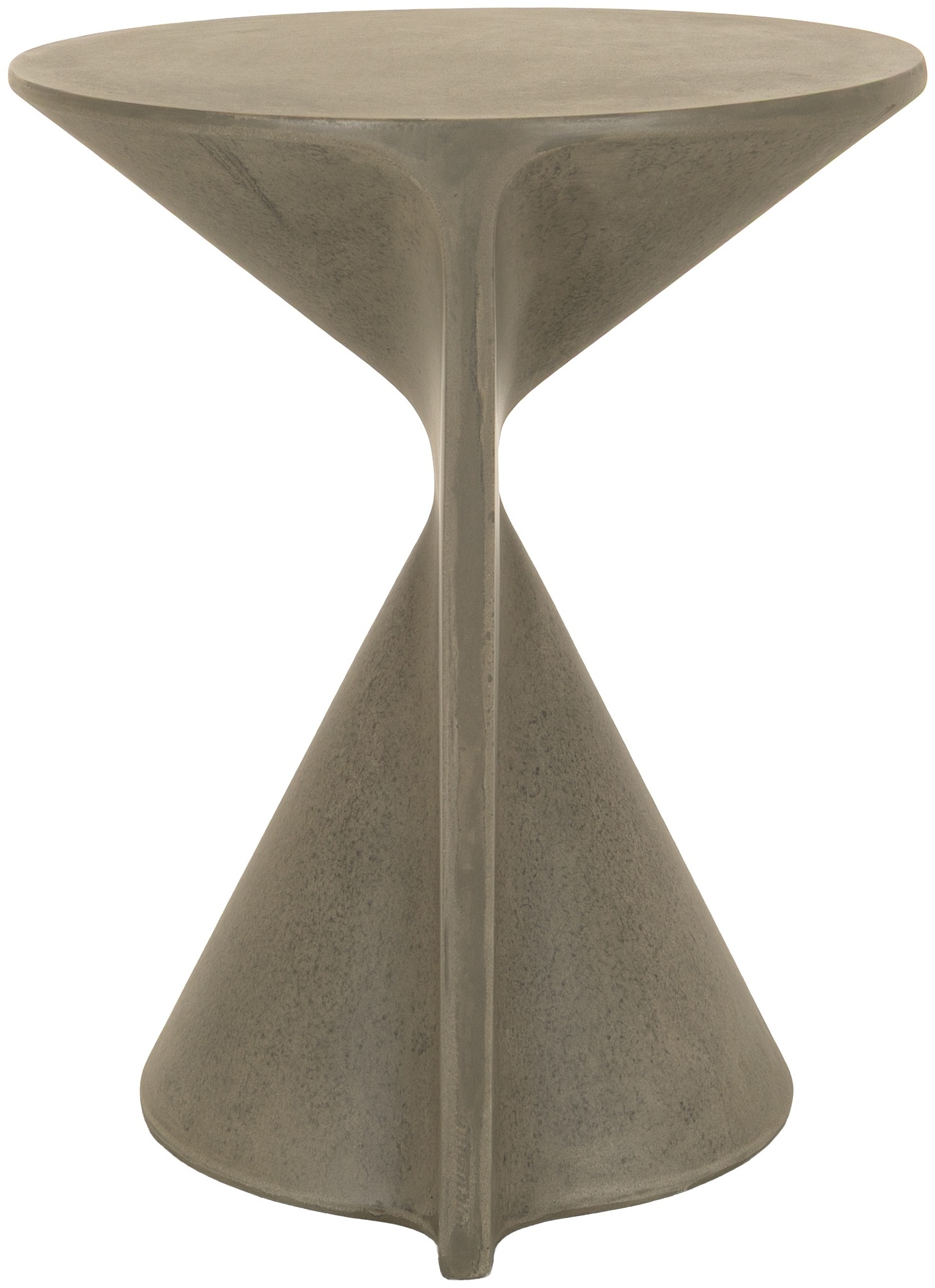 Mesa lateral Hourglass con marco de cemento de fibra gris claro con acabado plano, 42 cm. - image 1