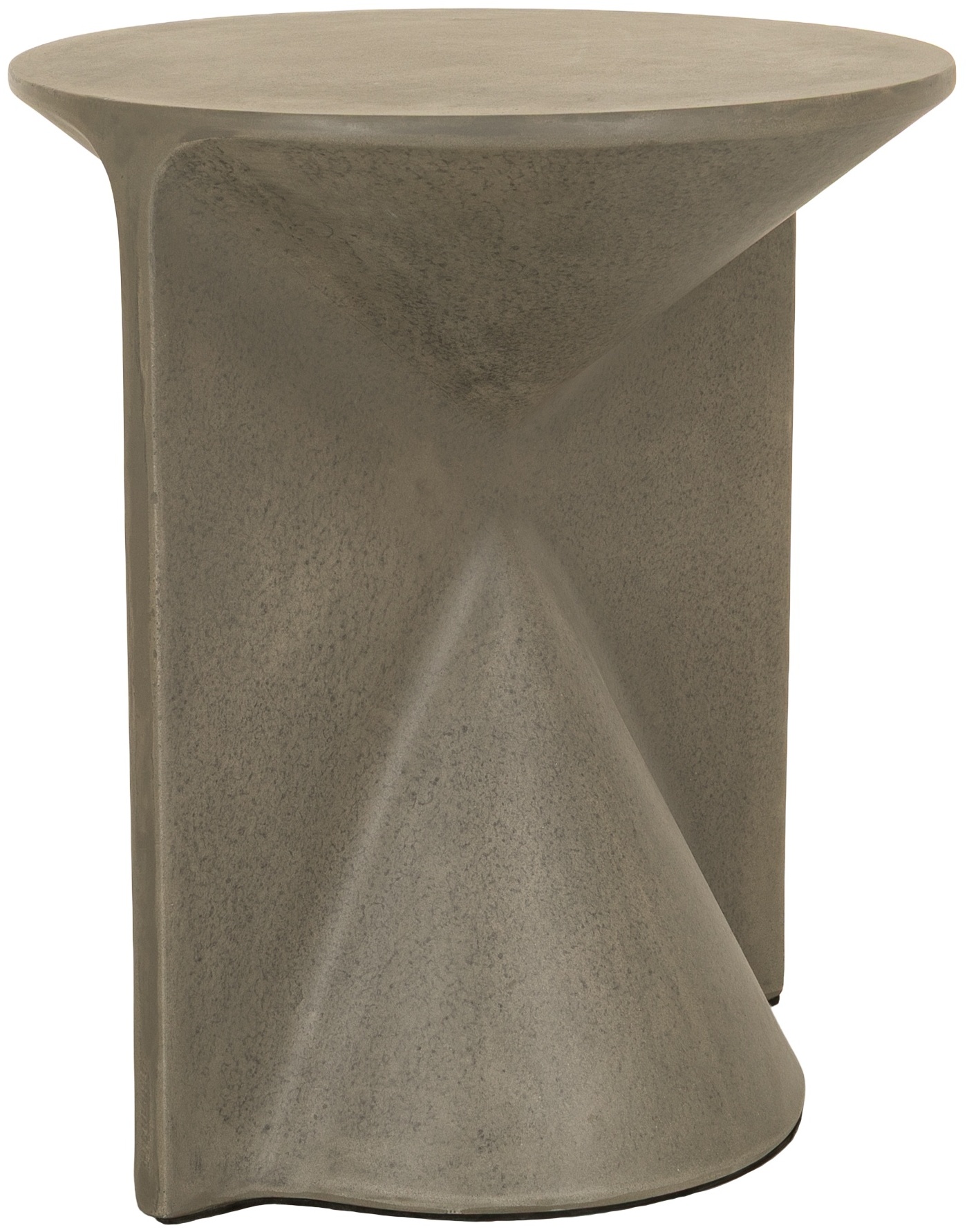 Mesa lateral Hourglass con marco de cemento de fibra gris claro con acabado plano, 42 cm. - image 2