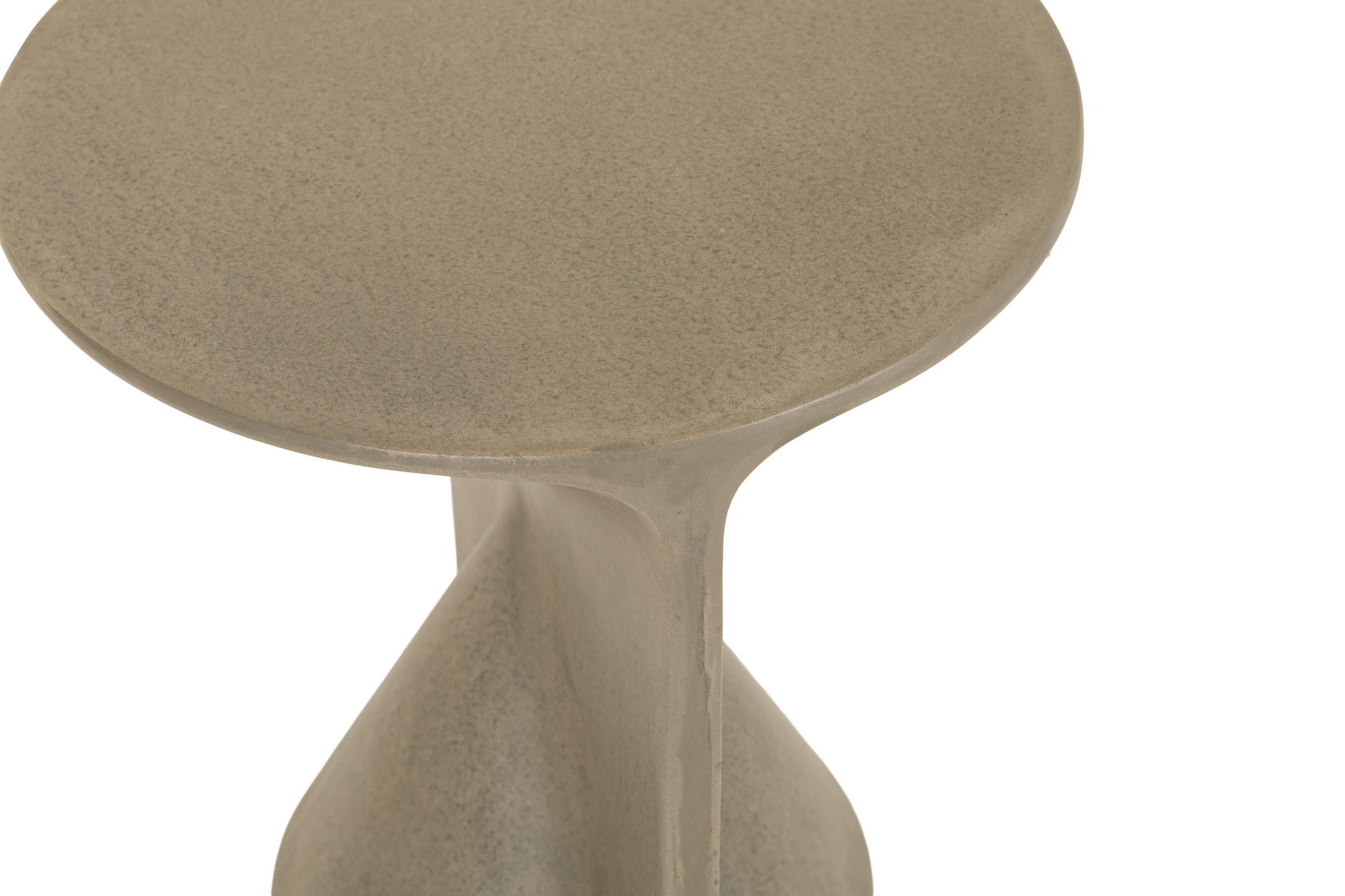 Mesa lateral Hourglass con marco de cemento de fibra gris claro con acabado plano, 42 cm. - image 3