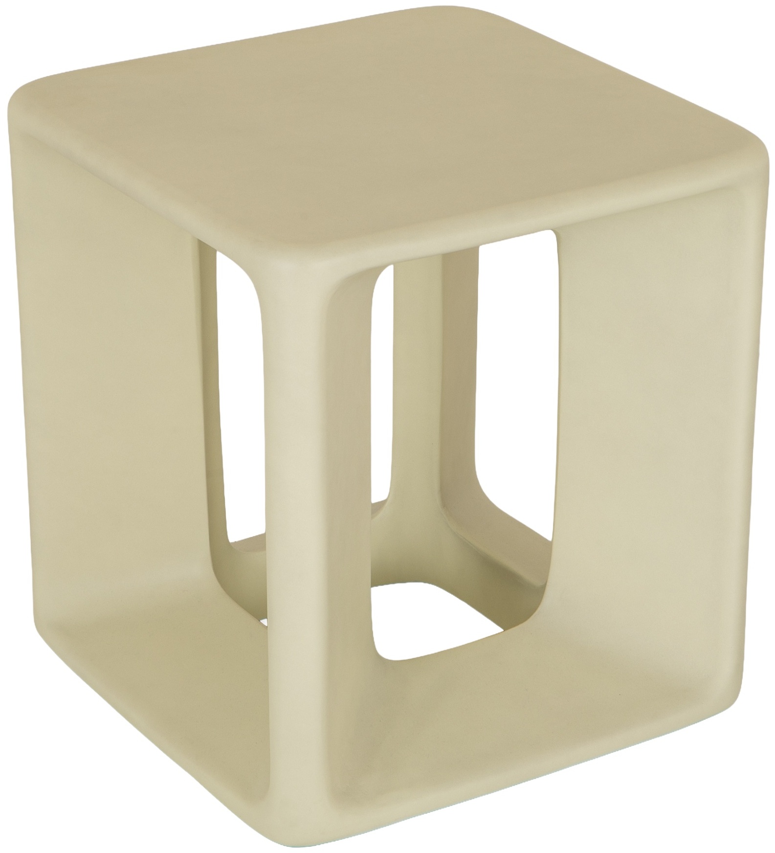 Kubo side table with Light grey fibre cement with flat finish frame, 48 cm - image 2