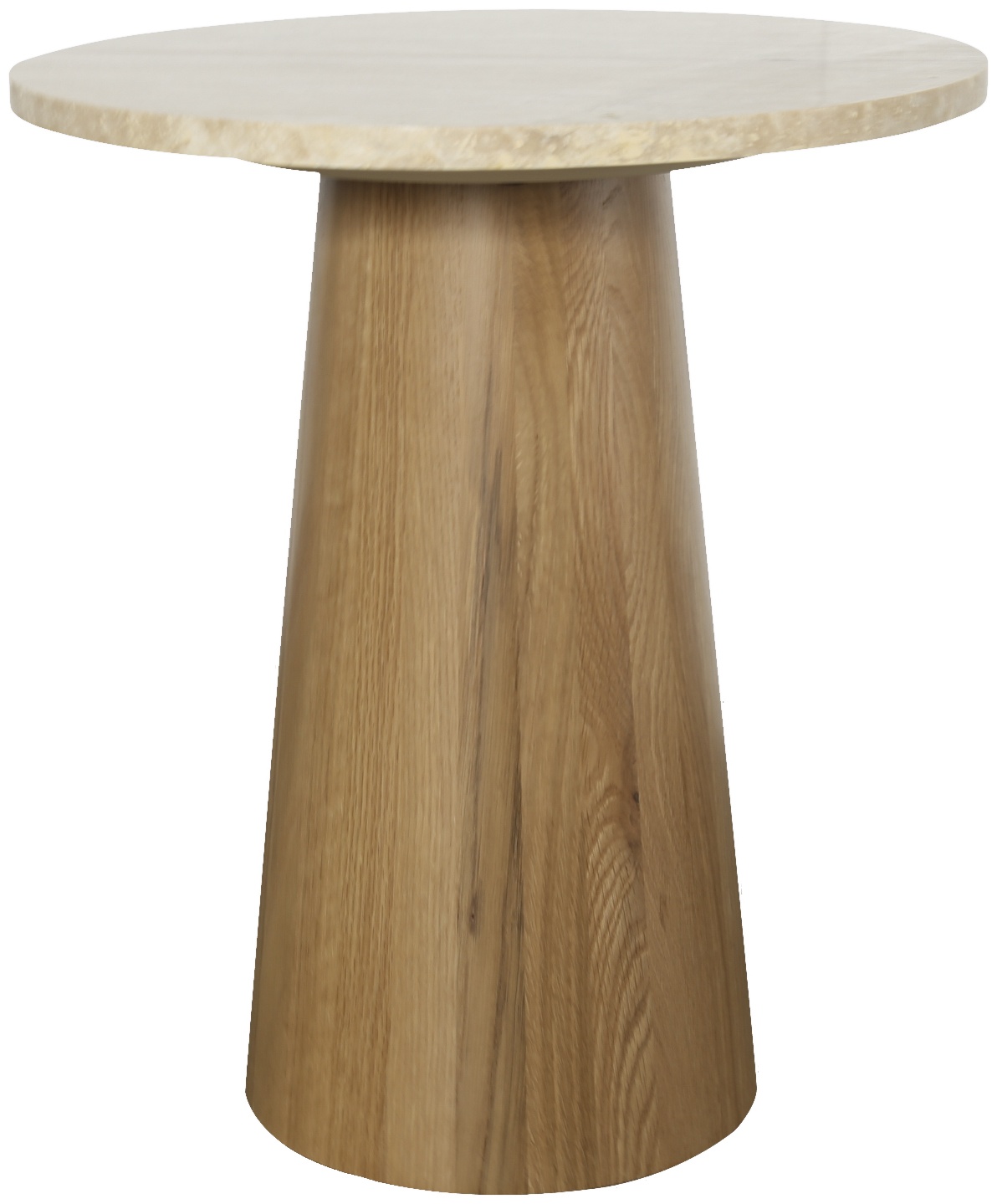 Rugendas side table with Solid natural oak frame, Natural Travertine top, 51 cm - image 1