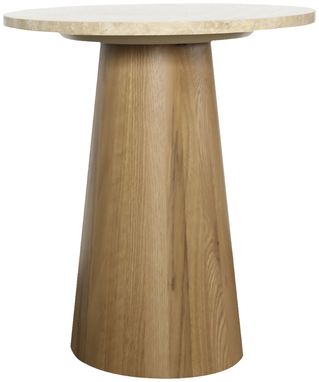 Rugendas side table with Solid natural oak frame, Natural Travertine top, 51 cm - image 2