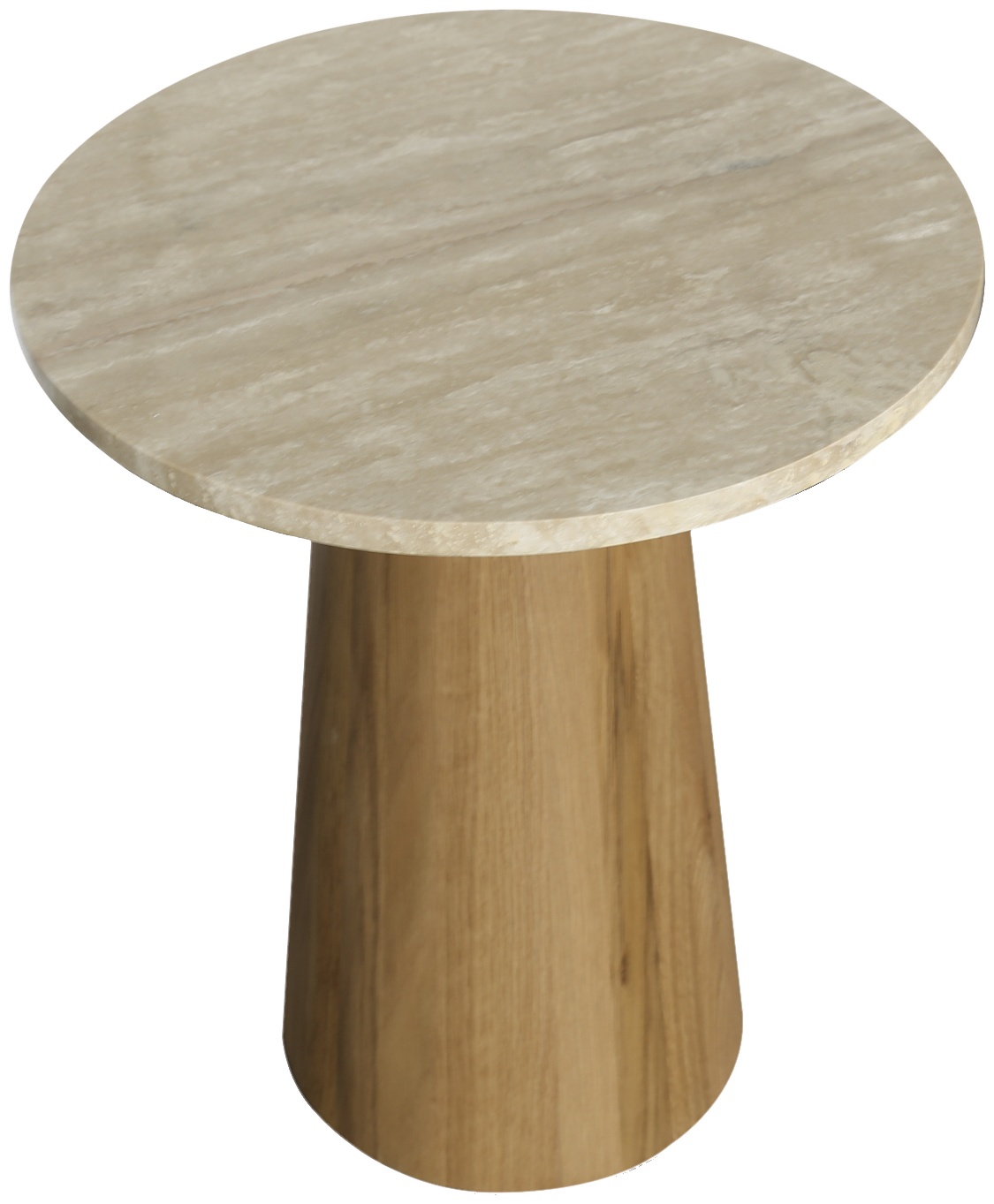 Rugendas side table with Solid natural oak frame, Natural Travertine top, 51 cm - image 3