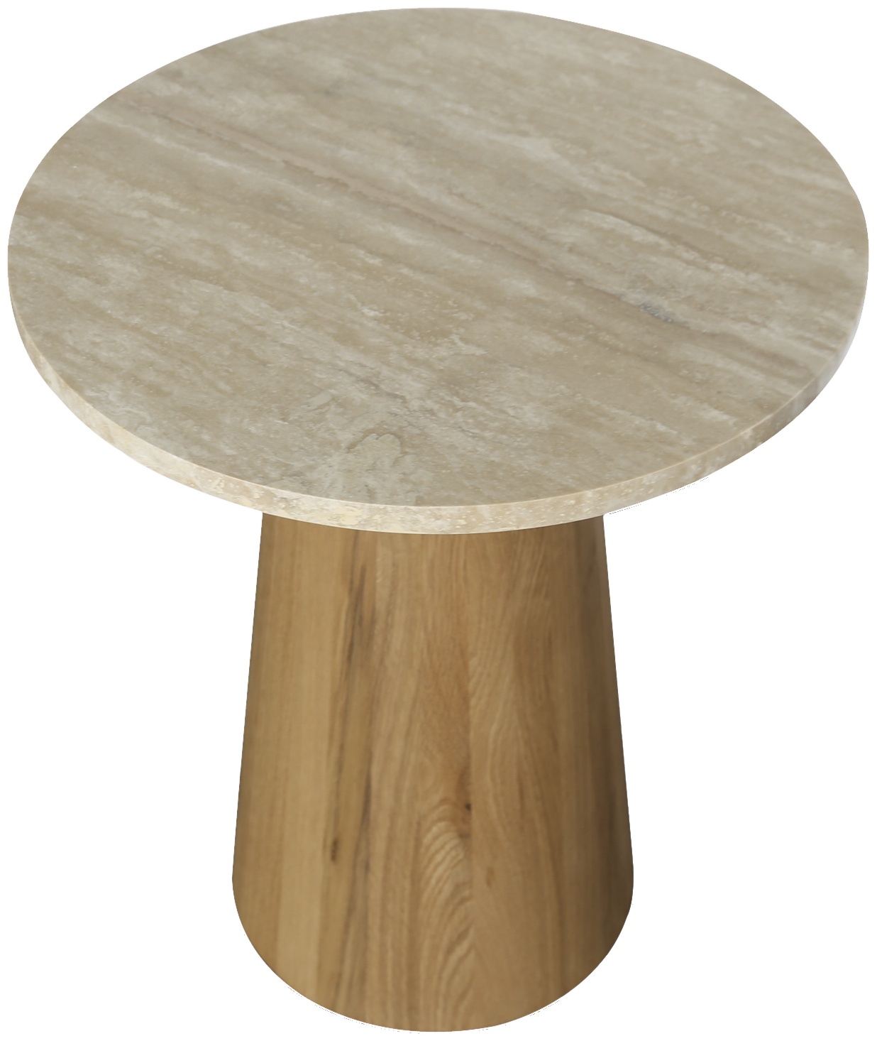 Mesa lateral rugendas con marco de roble natural sólido, sobre de Travertino Natural, 51 cm. - image 4