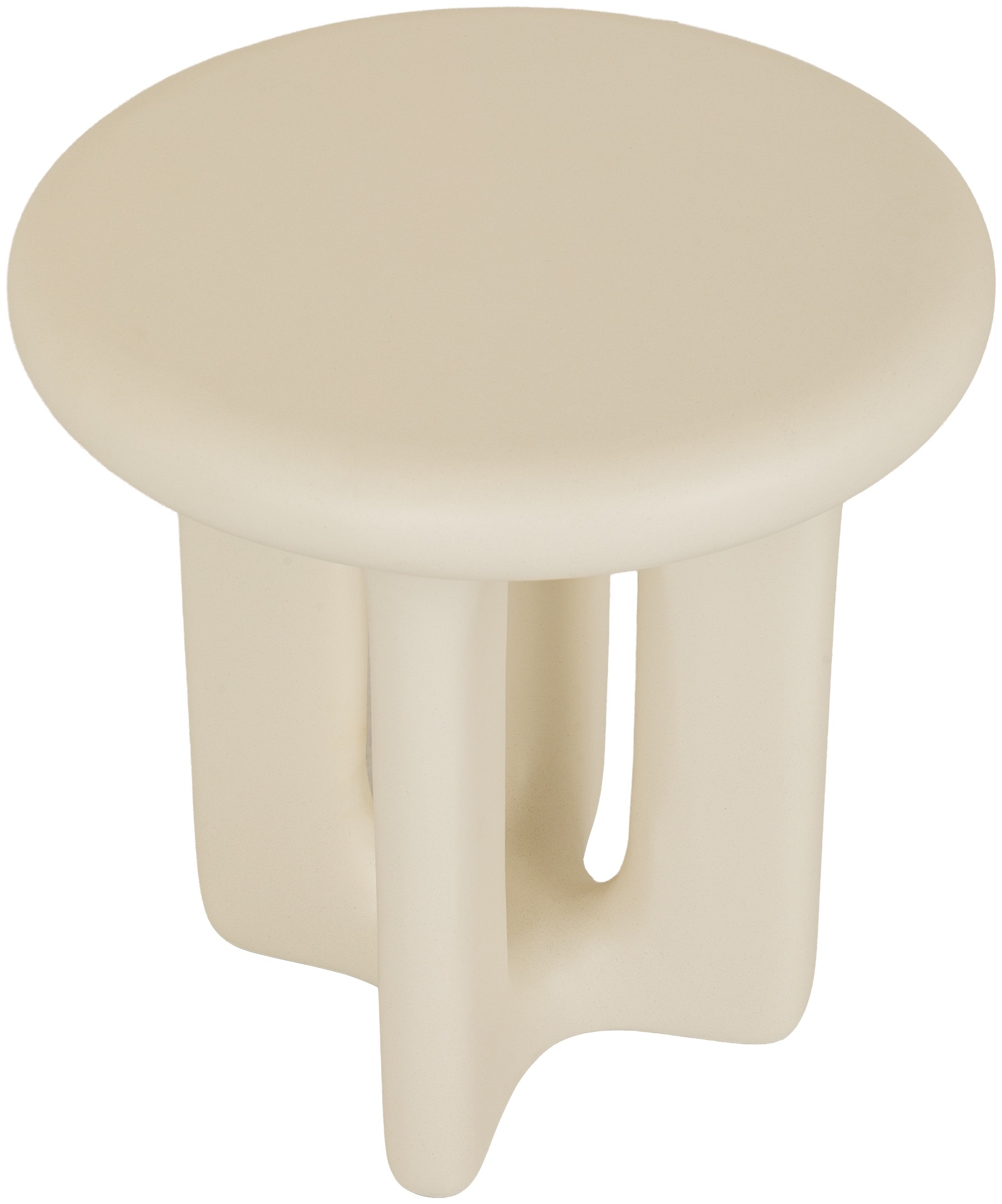 Mesa lateral Yepa con marco de concreto fundido color crema, 46 cm. - image 1