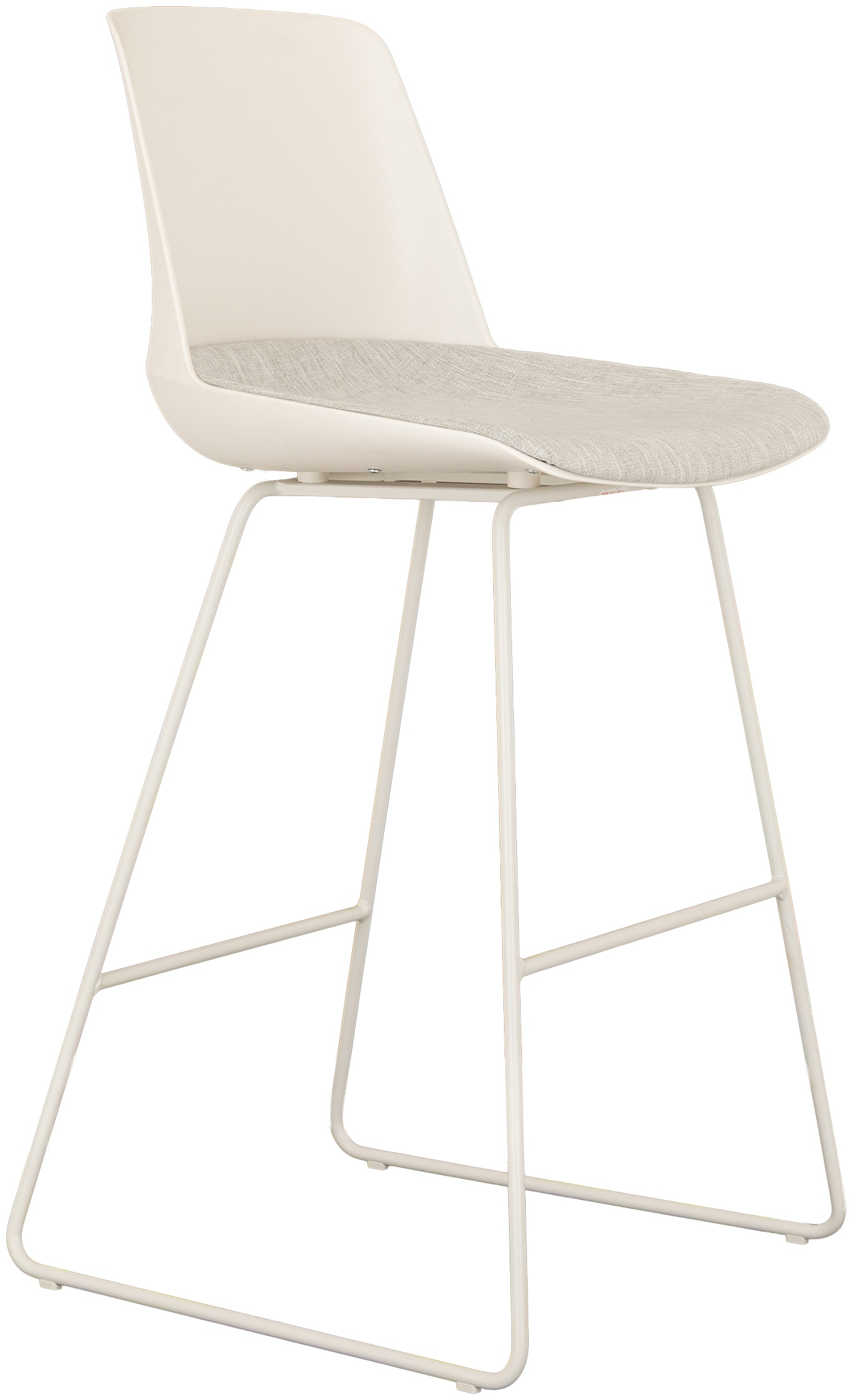Silla de bar pout con marco de polipropileno en blanco hueso, tela Diego Kit. - image 2