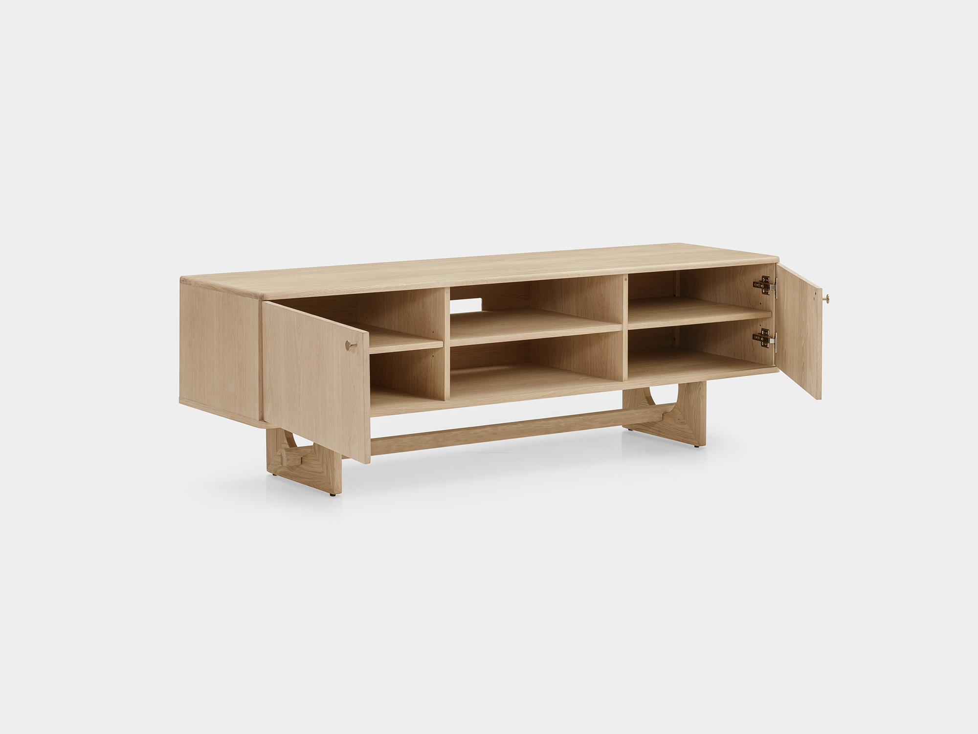 Arch TV Unit v1 with Solid natural oak frame, Natural oak veneer body, 180 cm - image 3