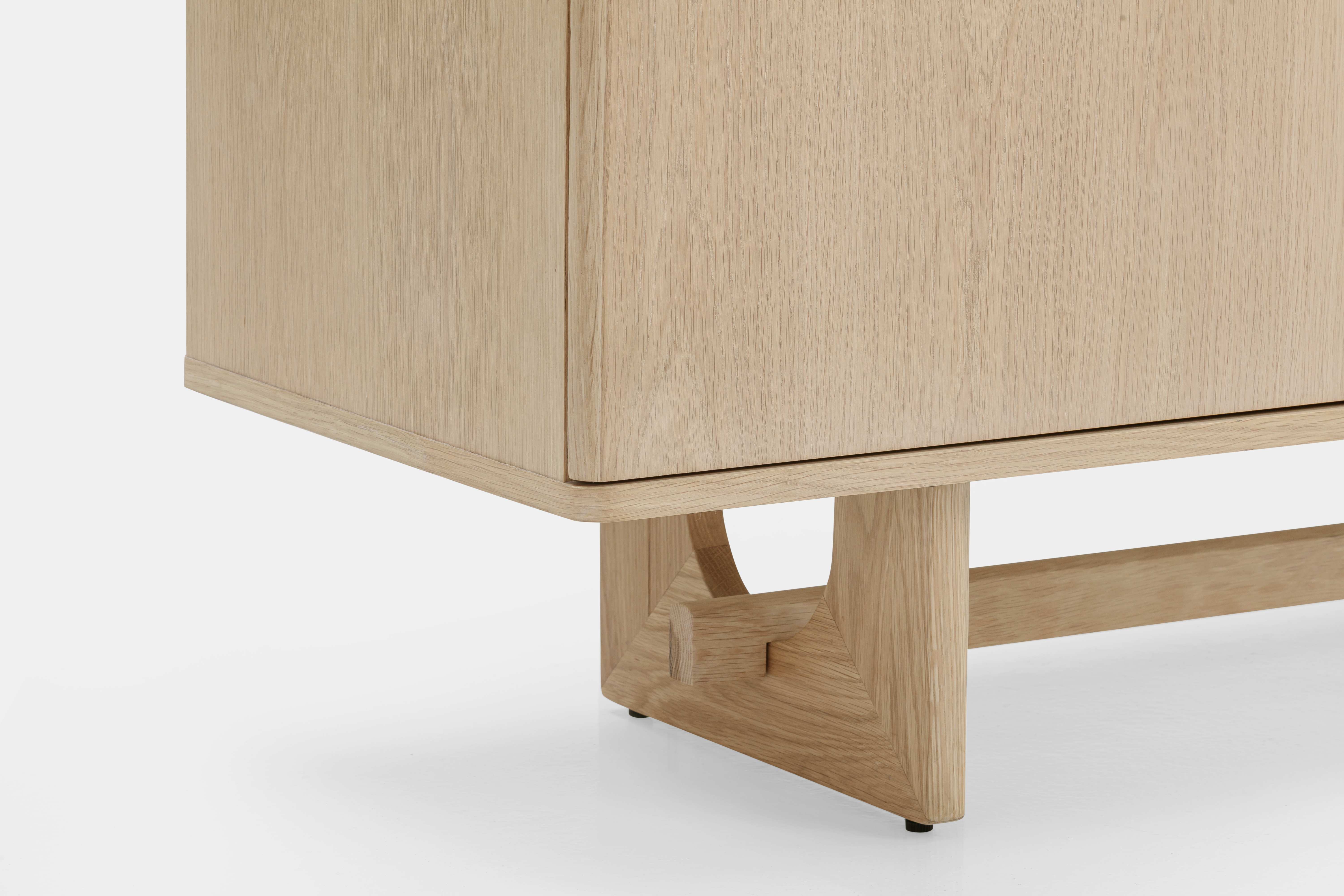 Arch TV Unit v1 with Solid natural oak frame, Natural oak veneer body, 180 cm - image 5