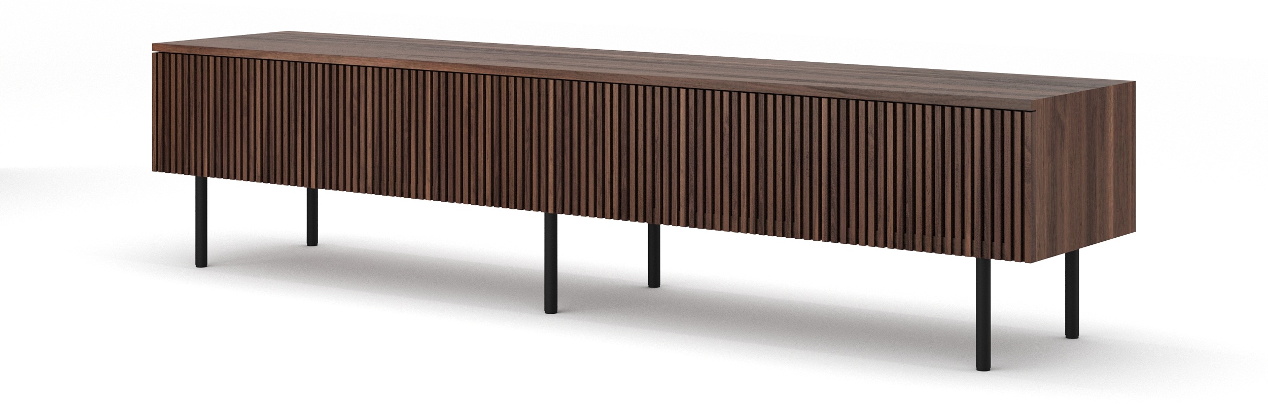 Unidad de TV Monterey con cuerpo de chapa de walnut natural, 200 cm. - image 2